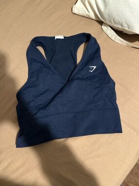Navy Racerback Sports Bra - Brand: Gym Shark
